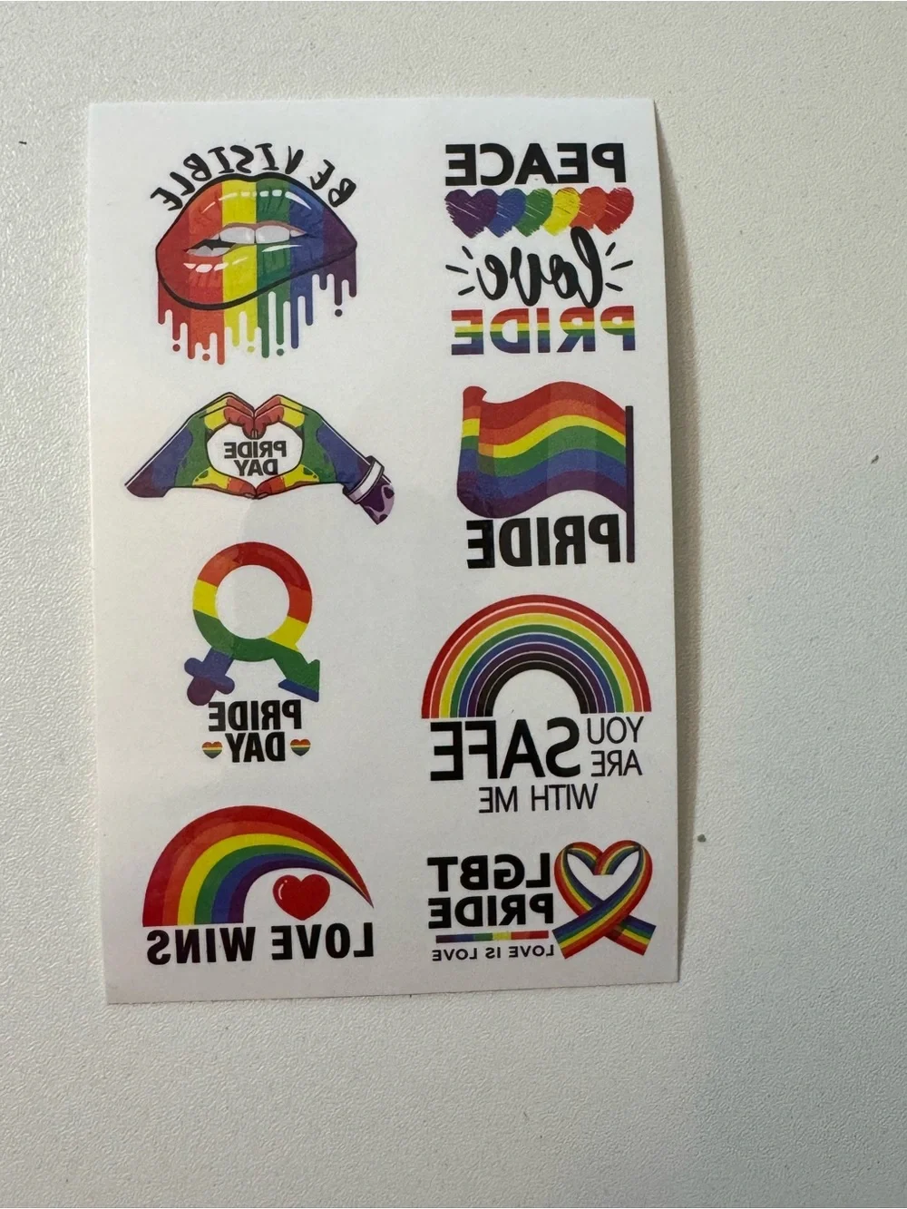 PRIDE Rainbow Button, Sticker, Face Paint Set